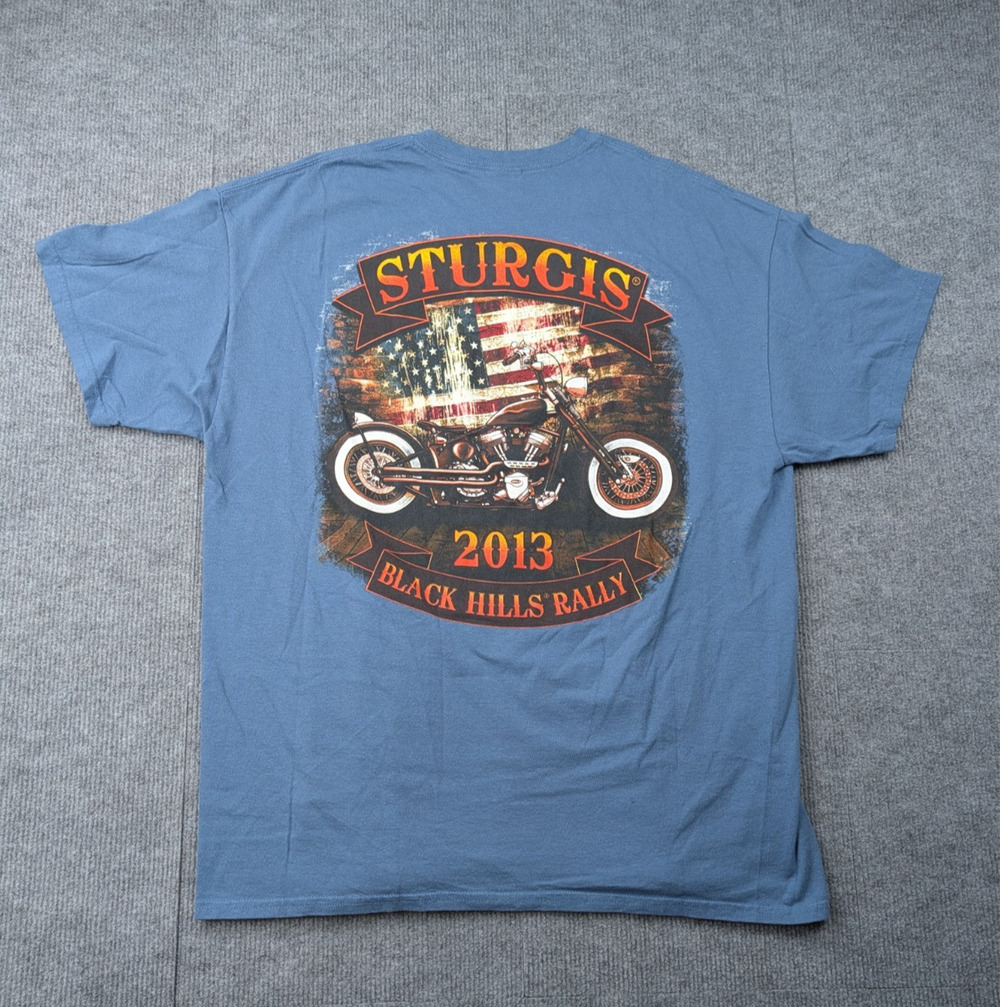 Sturgis Bike Rally Shirt Mens XL 2013 Y2K Black Hills Graphic Grunge Bikercore